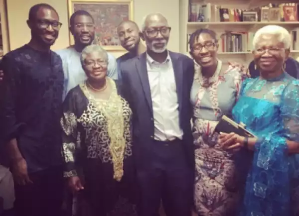 Ex-Finance Minister, Ngozi Okonjo-Iweala & Her Kids Throw Her Hubby A Surprise 70th Birthday Party (Photo)
